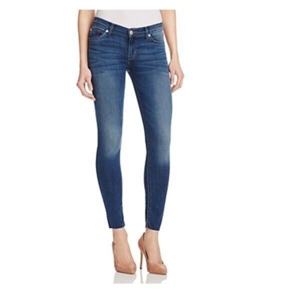 HUDSON Women's Size 31 Lightweight KRISTA Ankle Super Skinny w/ Raw Hem Jeans